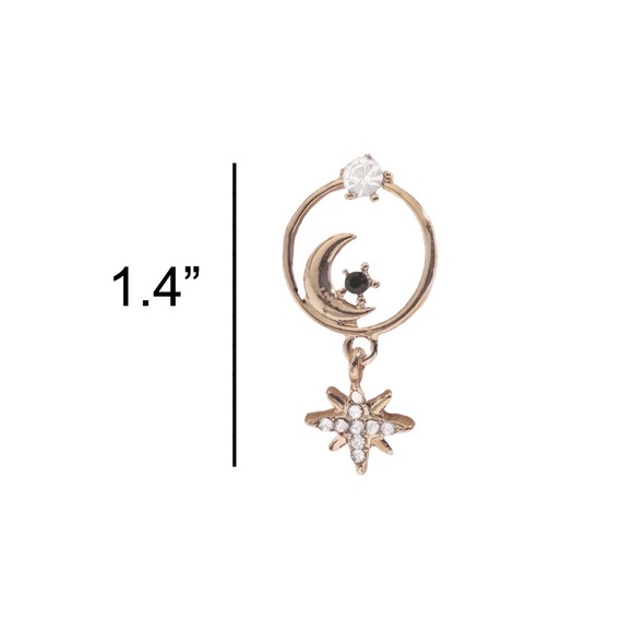Any 2/$20! Gold/Crystal Moon/Starburst Earrings - Picture 5 of 7